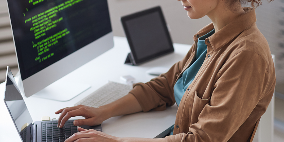 Woman working on a computer