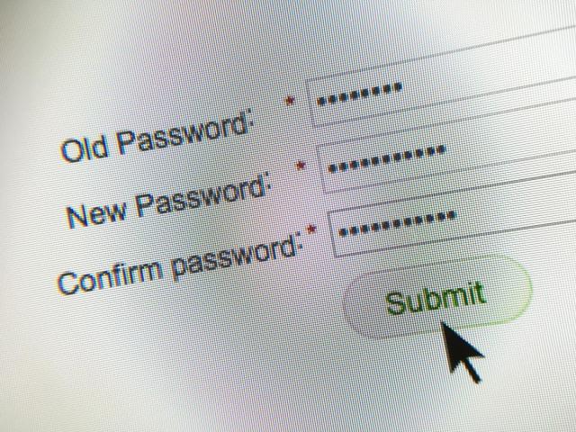 Screenshot of a change password prompt