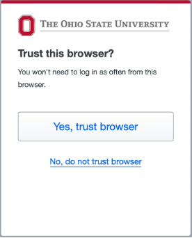 Duo Universal trust browser option screen